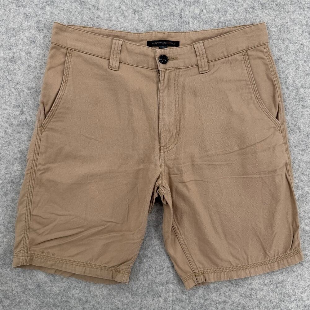 John Varvatos Khaki Beige Lightweight Casual Chino Shorts Size 30